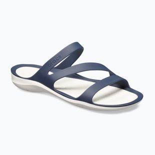 Damen-Pantoletten Crocs Swiftwater Sandal navy/white