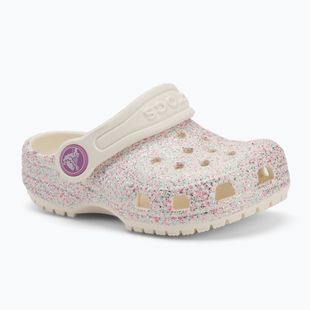 Crocs Classic Glitter Clog Kleinkind Austern-Flip-Flops