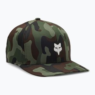 Herren Fox Racing Fox Head Camo Tech Flexfit grün camo Baseballkappe