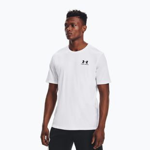 Herren Under Armour Sportstyle Left Chest SS Trainings-T-Shirt weiß/schwarz