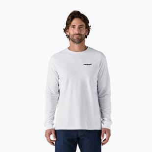 Herren Patagonia P-6 Logo Responsibili Longsleeve weiß