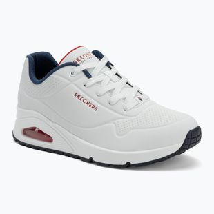 Schuhe Damen SKECHERS Uno Stand On Air white durabuck/navy/red trim/mesh