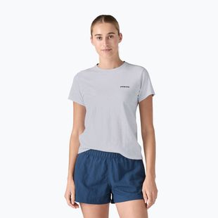 Damen-Trekking-T-Shirt Patagonia P-6 Logo Responsibili-Tee weiß
