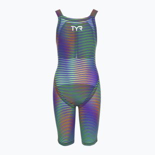 Damen-Einteiler Badeanzug TYR Avictor 2.0 Luminins Open Back elec lime