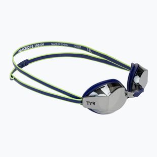 Schwimmbrille TYR Blackops 140 Ev Racing verspiegelt navy/lime
