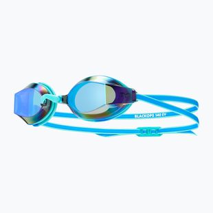 Kinder-Schwimmbrille TYR Blackops 140 Ev Racing verspiegelt blau/türkis