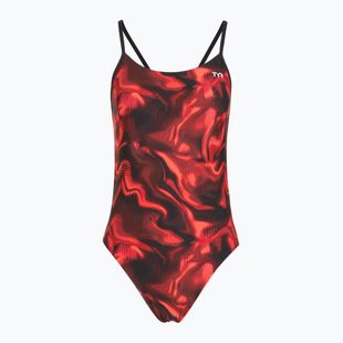 Damen-Einteiliger Badeanzug TYR Durafast Elite Waveform Cutoutfit red