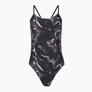 Einteiliger Damen-Schwimmanzug TYR Durafast Elite Waveform Cutoutfit titanium