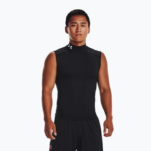 Herren Trainingsshirt Under Armour HG Armour Comp Mock Black/White