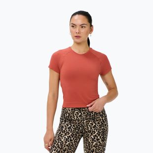 Damen Yoga-Shirt Sweaty Betty Athlete Crop Seamless Workout terrazzo red