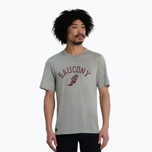 Herren-Laufshirt Saucony Stopwatch light grey heather