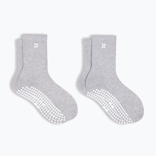 Damensocken Sweaty Betty Pilates Crew Gripper 2 pary light grey marl