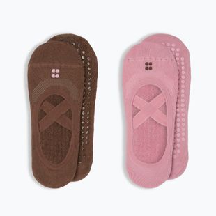 Damensocken Sweaty Betty Ballet Gripper 2 pary decopink chestnutbrown