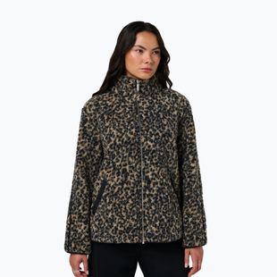 Damenpullover Sweaty Betty Plush Contrast Zip Up Fleece brown ink leopard print