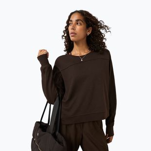 Damenpullover Sweaty Betty After Class Yoke Crop espresso brown