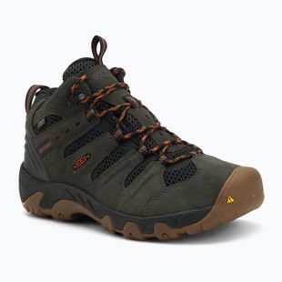 Trekkingschuhe Herren KEEN Headout Mid Waterproof black olive/fossil orange