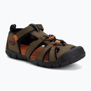 Kindersandalen KEEN Seacamp II CNX dark olive/gold flame