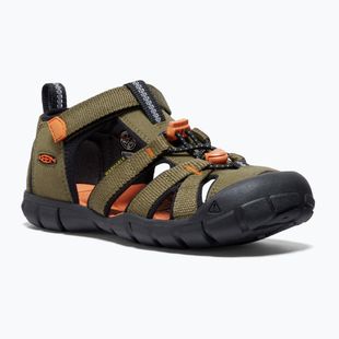 Junior-Sandalen KEEN Seacamp II CNX dark olive/gold flame
