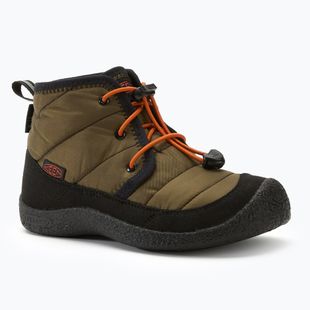 KEEN Howser II Chukka WP Junior Stiefel dunkel oliv/gold flamme