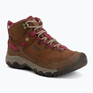Damen-Trekkingschuhe KEEN Targhee IV Mid Wp bison/beaujolais