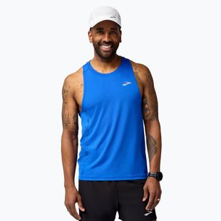 Lauf Tank Top Herren Brooks Atmosphere Singlet 3.0 neo blue