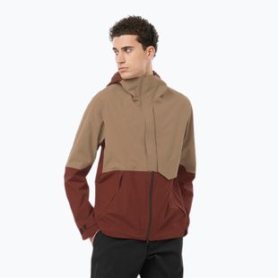 Herren Salomon Outerpath Pro Rum Rosine/Shitake Regenjacke