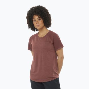 Damen-Trekking-T-Shirt Salomon Outline rum raisin