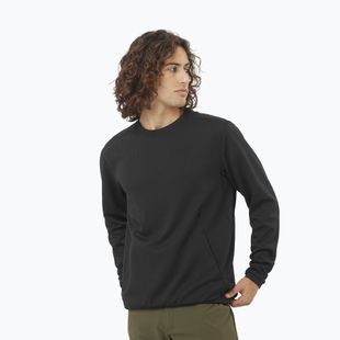 Herren-Trekkingpullover Salomon Motomesh Crewneck deep black