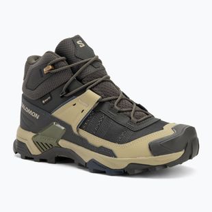 Herren-Trekking-Stiefel Salomon X Ultra 5 MID GTX Torf / grau grün / blau Nächte