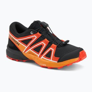 Kinder-Trekking-Schuhe Salomon Speedcross schwarz/Kirschrot/Kurkuma