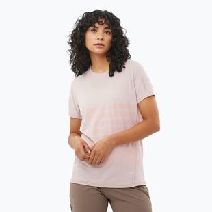 Laufshirt Damen Salomon Sense Aero Tee GFX etherea/neon flame