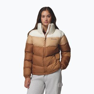 Damen-Steppjacke Columbia Puffect II Colorblock camel brown/canoe/chalk