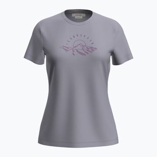Icebreaker Damen Merinor 150 Tech Lite Tee Sunrise Summit graues Quarz-T-Shirt