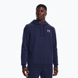 Hoodie Sweatshirt Herren Under Armour Essential Fleece Hoodie midnight navy/white