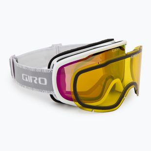 Skibrille Damen Giro Moxie white & grey chute/ amber pink/ yellow