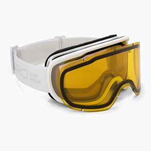 Damen-Skibrille Giro Moxie white stacked/amber gold/yellow