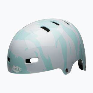 Bell Span ravine gloss weiß/blau Kinderhelm