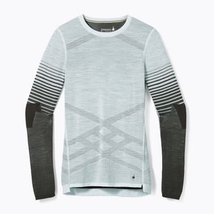 Damen-Thermoaktivshirt Smartwool Intraknit Thermal Merino Base Layer Pattern Crew aqua