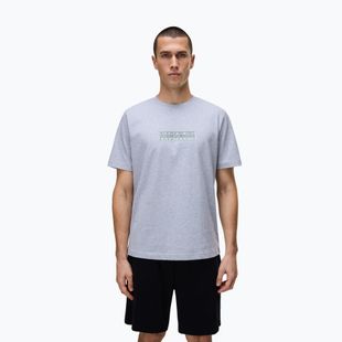 Herren T-Shirt Napapijri S-Box Logo light grey melange
