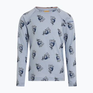 Kinder Funktionssweatshirt Icebreaker Merino 200 Oasis Crewe Bear Tour Zinc Blue/Aop