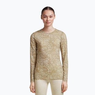 Damen-Longsleeve icebreaker Merino 200 Oasis Crewe Moss Bloom cumin/undyed/aop
