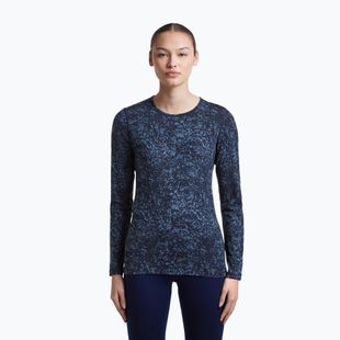 Damen-Longsleeve icebreaker Merino 200 Oasis Crewe Moss Bloom navy/dawn/aop