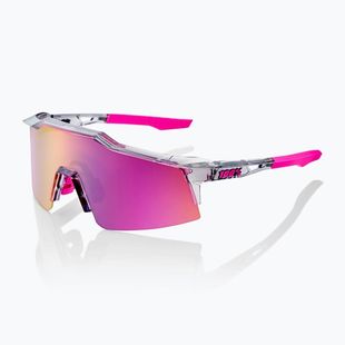 Sonnenbrille 100% Speedcraft SL polished translucent grey/purple multilayer mirror