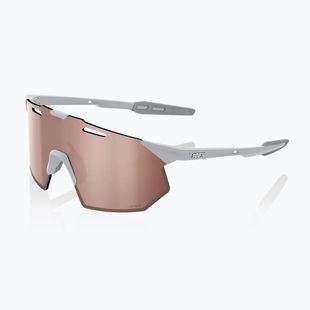 100% Hypercraft SQ matte steingrau/ hyperkarmesinrot Silber Spiegel Sonnenbrille