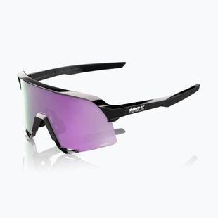 Sonnenbrille 100% S3 poliert schwarz/ hyperpolarisiert lavendel verspiegelt