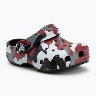 Crocs Classic Camo Clog Kleinkind Flip-Flops schwarz/rot