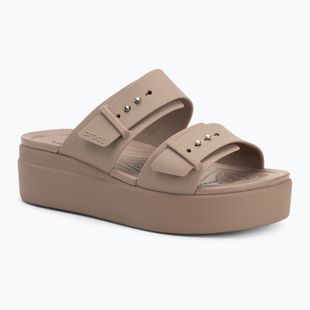 Badeschuhe Damen Crocs Brooklyn Low Wedge latte