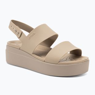 Crocs Brooklyn Low Wedge Damen Sandalen latte/mushroom
