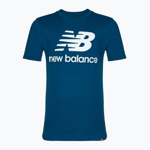 Herren New Balance Essentials Stacked Logo T-shirt blau