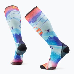Skisocken Smartwool Ski Zero Cushion Ski Day Print OTC laguna blue